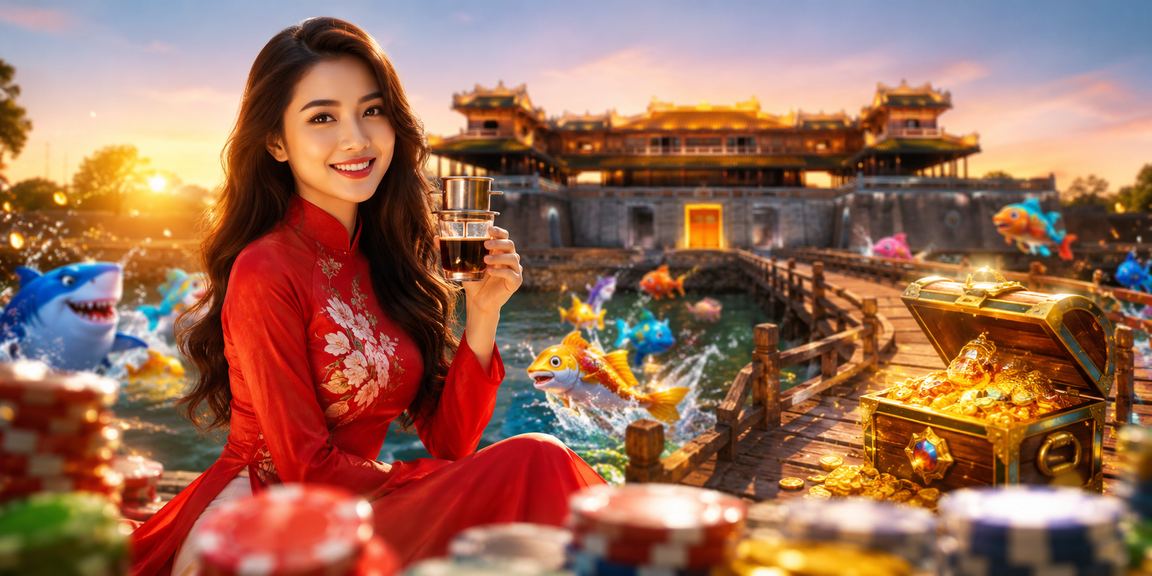 Người dùng Huế chơi game bắn cá trực tuyến trong trang phục áo dài